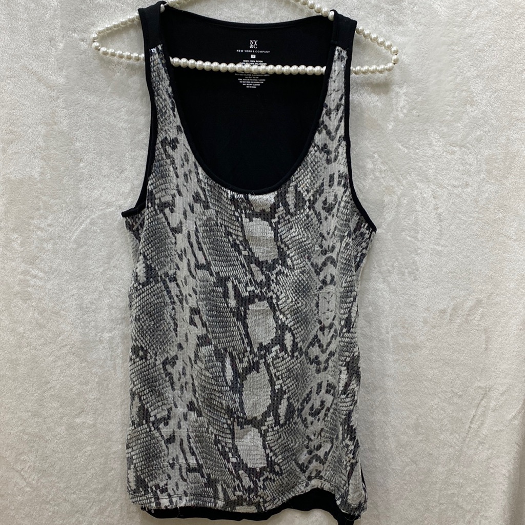 Ny&C Sequin Python Print Tank